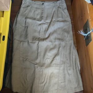 Isabella Bird Tan Linen Maxiskirt Sz. 16